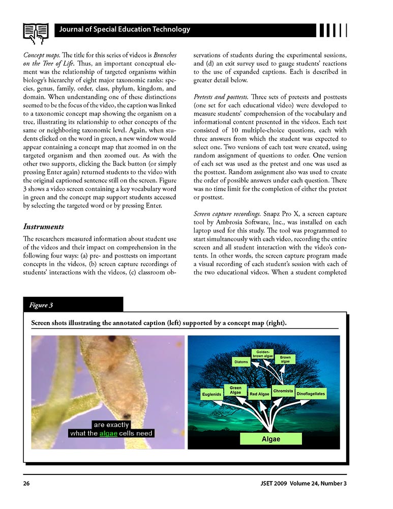Article in Journal of Special Education Technology