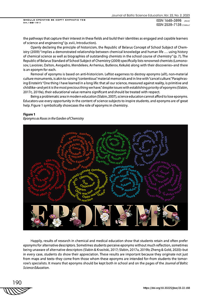 Article in Journal of Baltic Science Education
